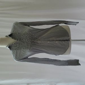 Ralph Lauren Black and White Striped Button-Down Shirt